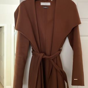 T Tahari Shawl Collared wrap coat